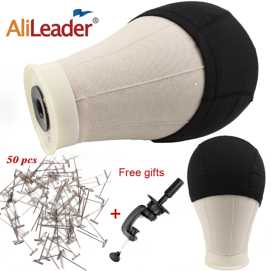 Cabeça de Manequim para Perucas Cabeça com Suporte Tampas de Peruca para Fazer Alileader Lona Barato 2 Peças Black Dome 21 22 23 24 25