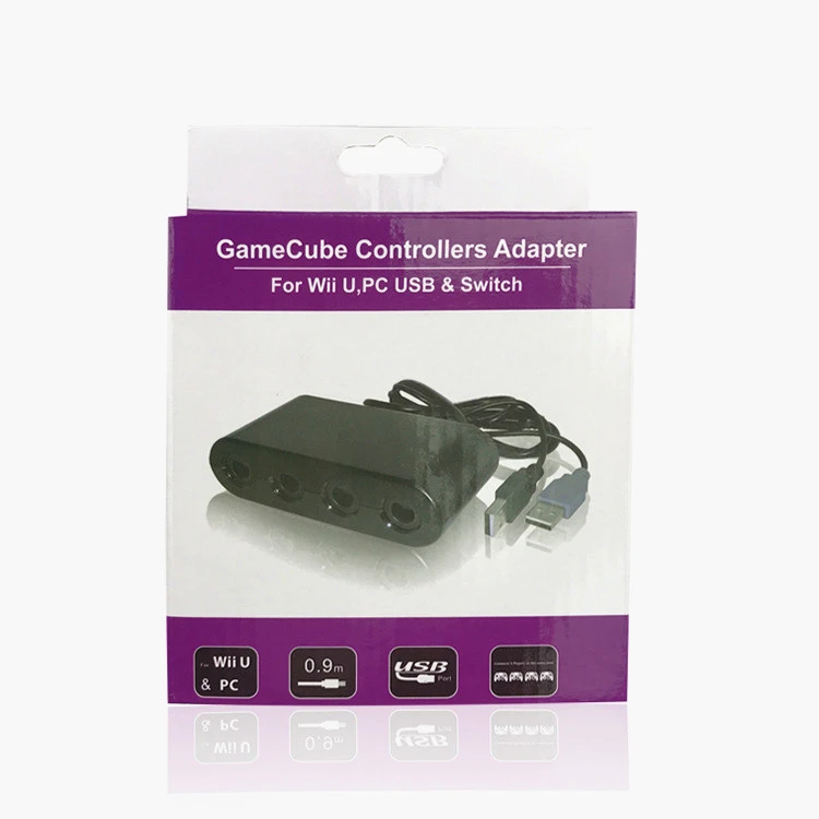 Adaptador de controlador para GameCube, 4 puertos para Nintendo Switch/UWii  y PC, USB SH C3S0 U6O2 C8Q1, compatible con emulador GC/Wii Dolphin|Adaptador  receptor de USB| - AliExpress