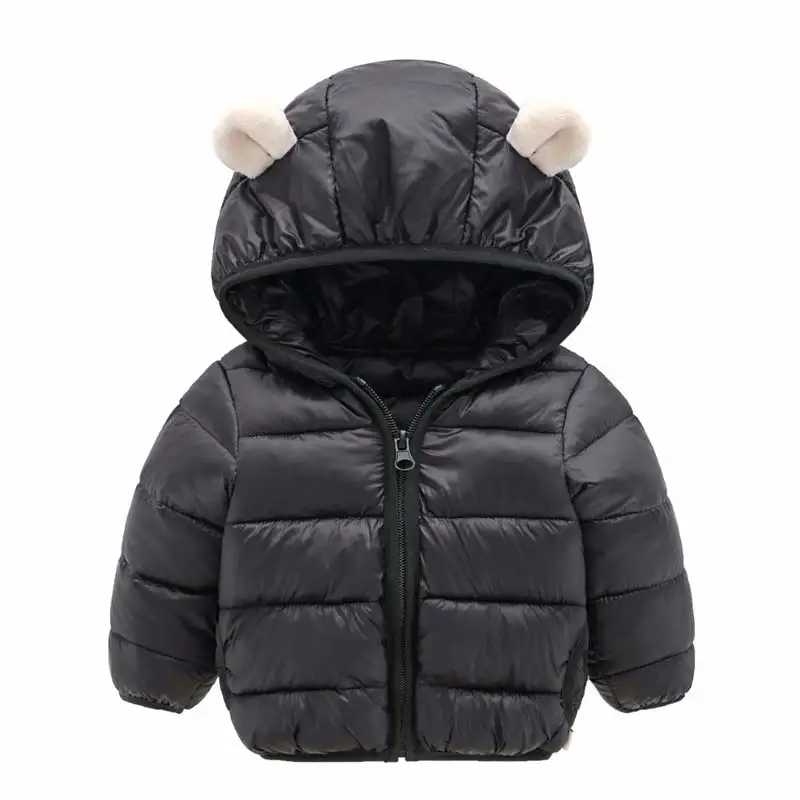 BOTEZAI/ г.; осенне-зимняя куртка; куртка для маленьких мальчиков и девочек; пальто для девочек; детская теплая верхняя одежда с капюшоном; детская одежда - Цвет: black