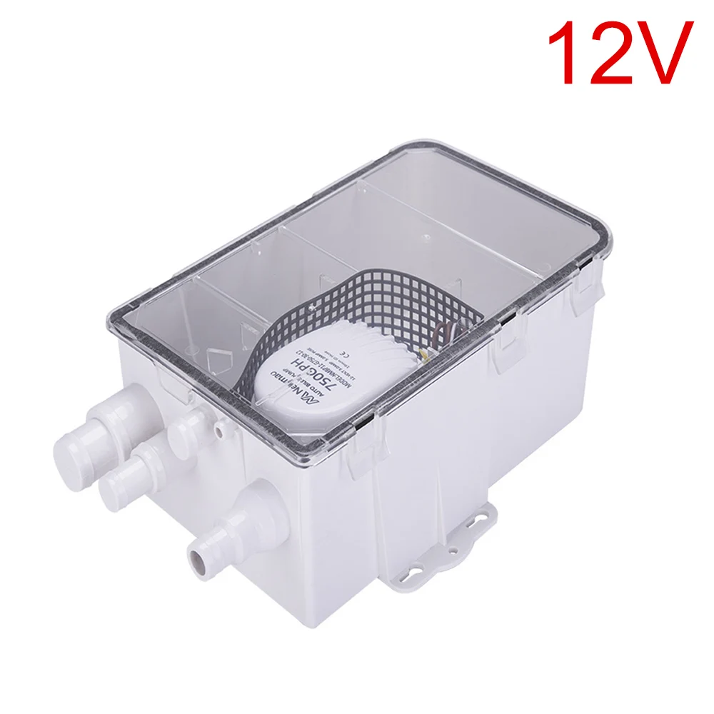 

2019 New Multi-port Inlet Boat Marine Shower Sump Pump Automatic Bilge Shower Drain Pump System 750 GPH 24V 12V Water Pump Y7