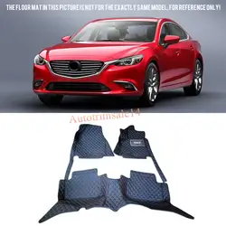 Черный кожаный салон Коврики и ковры для Mazda6 Atenza для Mazda 6 (седан) 2013-2016