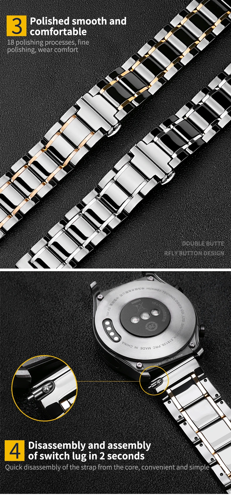 Pulseira de Cerâmica para Huawei Pulseiras para Huawei Talkband Honor Assista 18mm Substituição b6 b3 Acessórios b5 s1 8 High Quality Eletrônicos