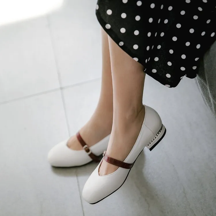 

Big Size 11 12 13 14 15 16 17 Ladies high heels women shoes woman pumps Blue Patchwork Low heeled leisure shoes