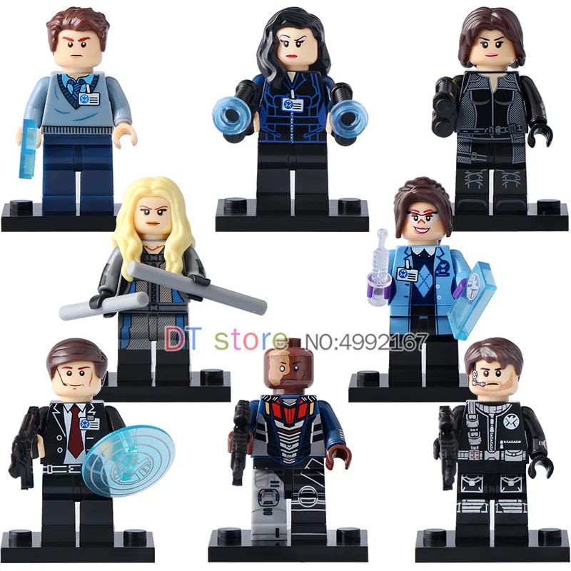 

50Pcs/Lot LegoING Super Heros Figure Daisy Johnson Grant Ward Goulson Leo Fitz Simmons Building Blocks Children Toys X0182