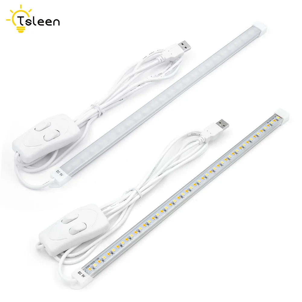 

TSLEEN 5V USB LED Rigid Bar Light 35 CM Portable Hard Tube LED Strip Lamp Switch Night School Reading Book Desk Lighting Bulb