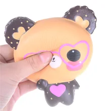 Kawaii 11 см x 12 см x 6 м, мишка в очках, хлюпать антистресс мягкие игрушки антистресс приколы, розыгрышки игрушка