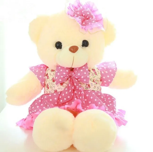 

60cm/80cm Dressed Teddy Bear Plush Girl Pillow Huge Bear Stuffed Doll Pelucia Panda Toy Child Birthday Gift New year Peluche Ted