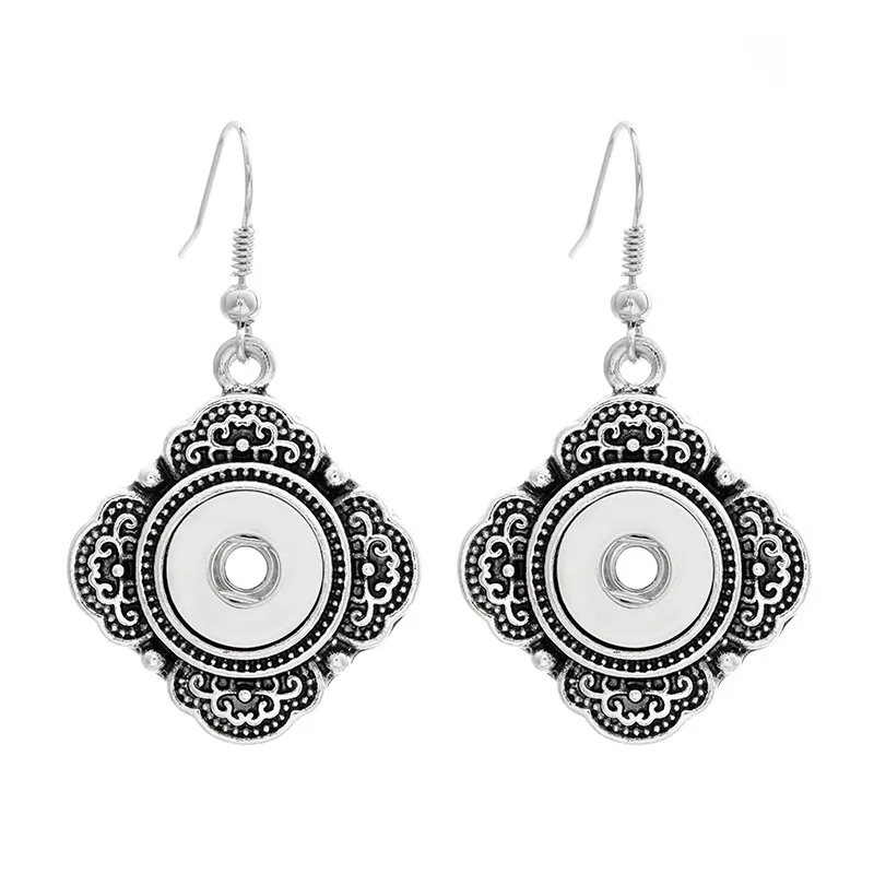 

New Fashion snap earing Interchangeable metal Snap Buttons Earrings fit 12mm Snap button Jewelry