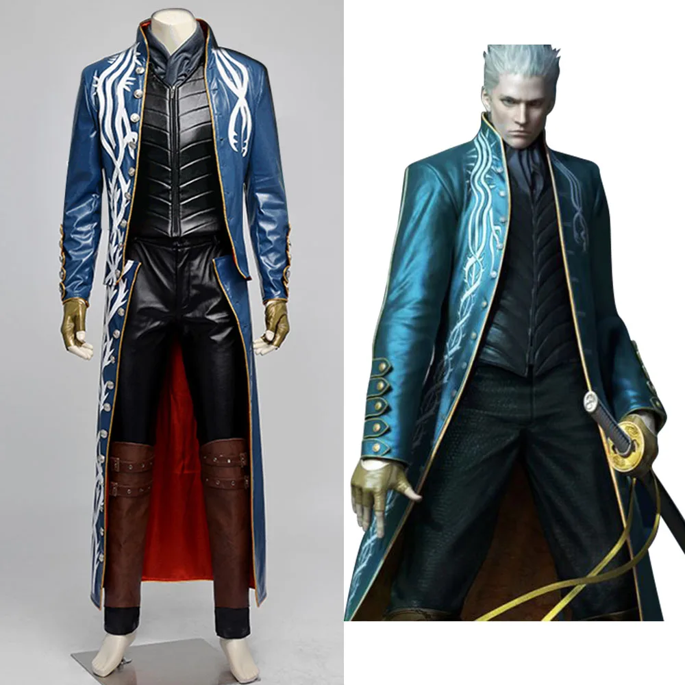 Devil May Cry 3 игры Вергилий Косплэй костюм полный набор карнавальный на Хэллоуин