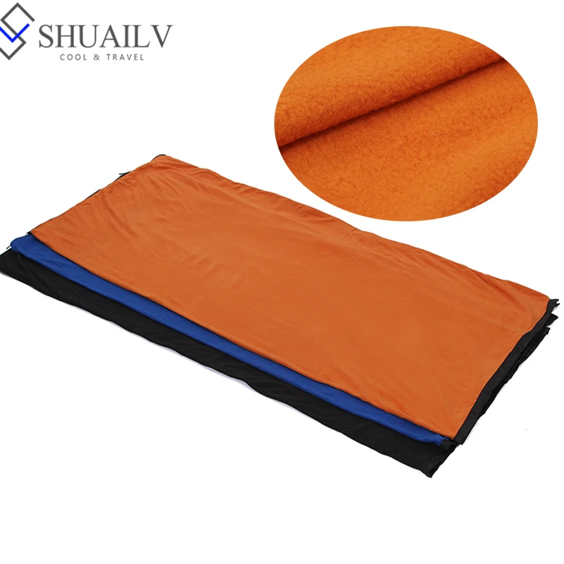 Winter Keep Warm Fleece Sleeping Bag Liner For Adult With Zipper
