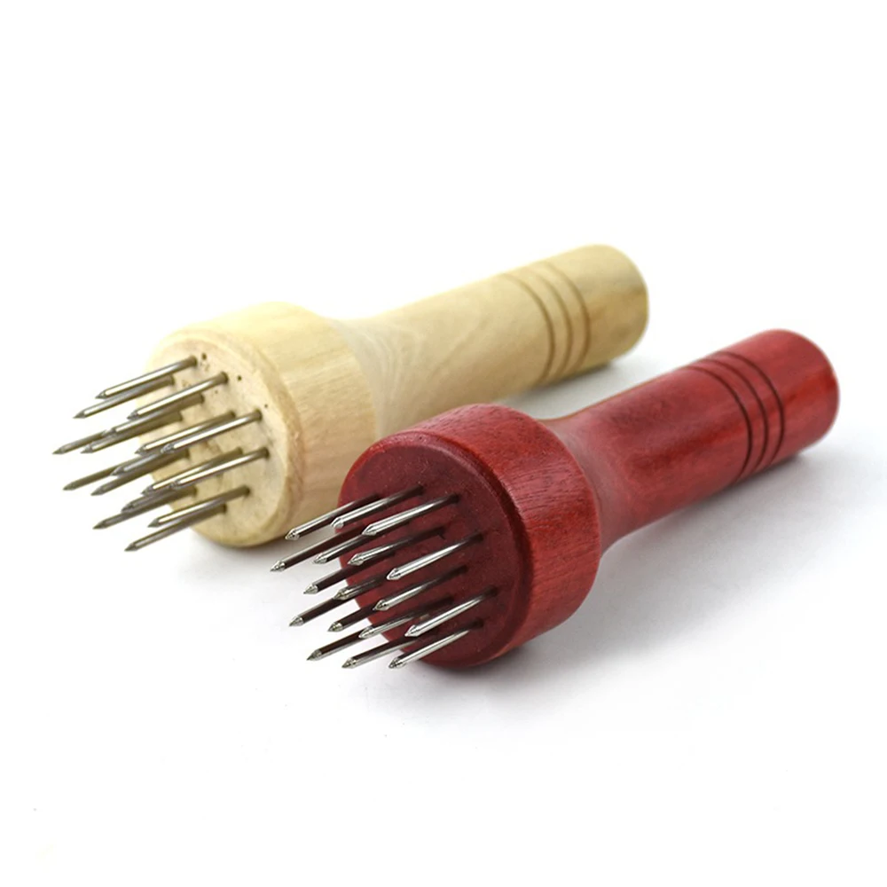 Stainless Steel Meat Needles Pounders with Wooden Handle Profession Meat Tenderizer Needle For Beef Tender Steak Kitchen Tools