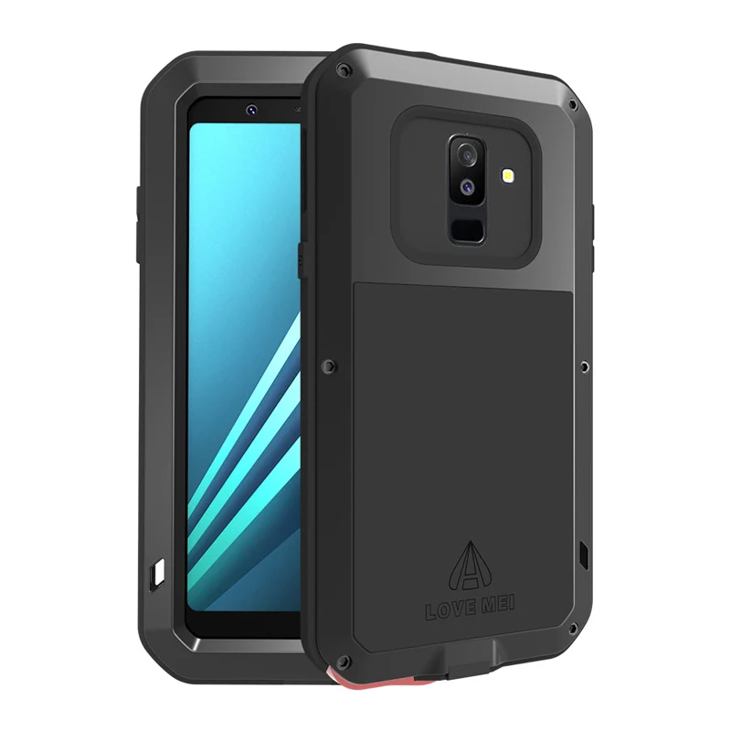 

360 Hard Shockproof Cover for Samsung Galaxy A6 Plus 2018 Case Heavy Armor Aluminum Metal Case for Samsung A6 Full Gorilla Galss