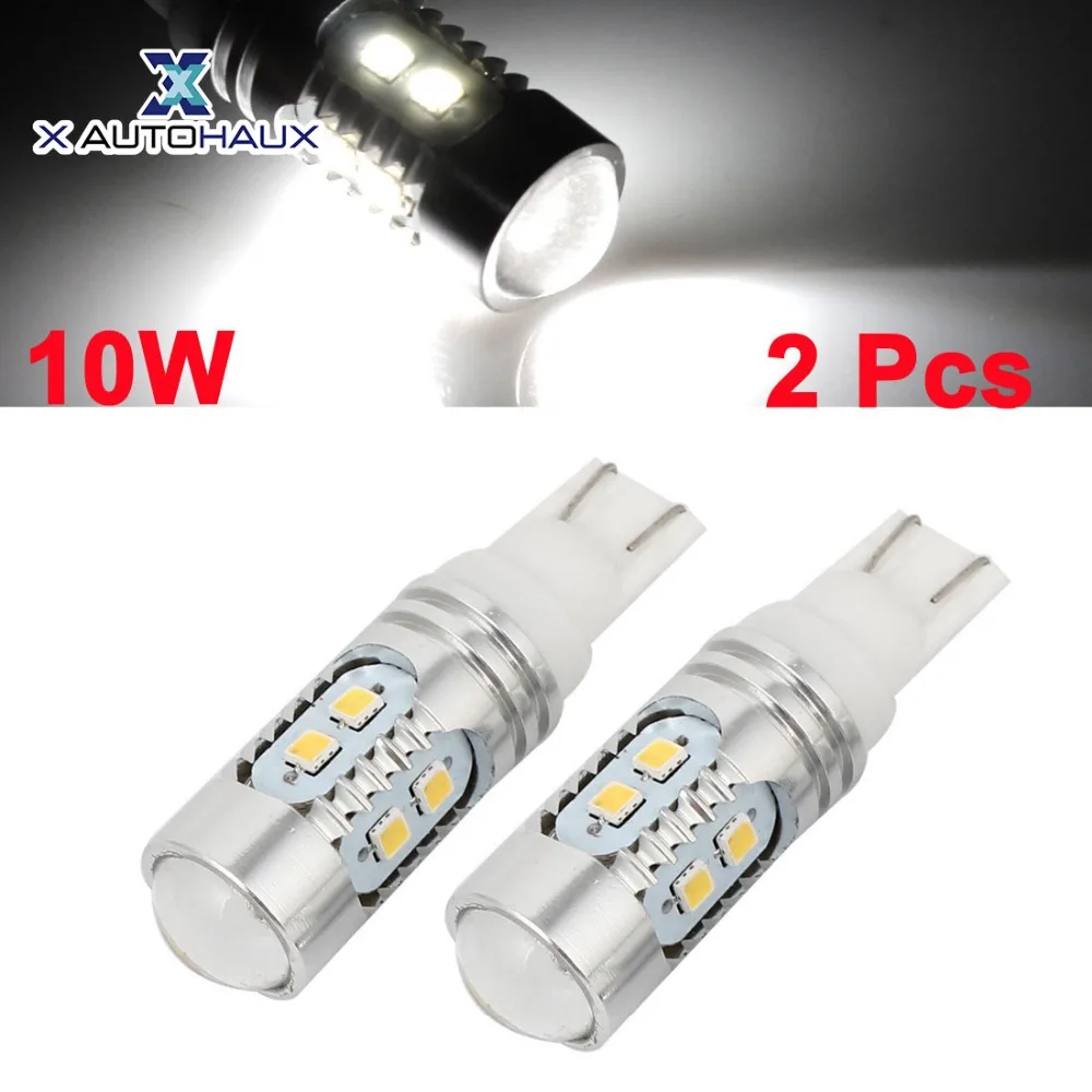 X AUTOHAUX 2PCS 10W 6000k White T10 Backup Reverse LED Lights Projector