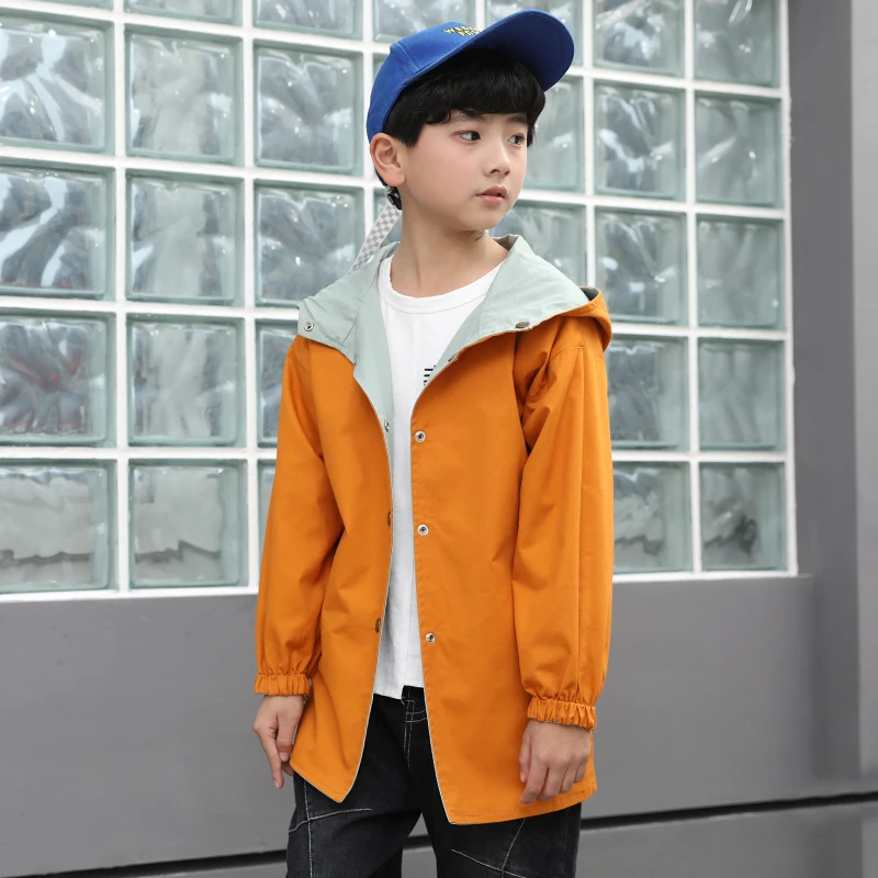 Новая детская одежда весенняя куртка для мальчиков детская ветровка с длинным разрезом для больших мальчиков, Корейская рубашка для мальчиков на весну