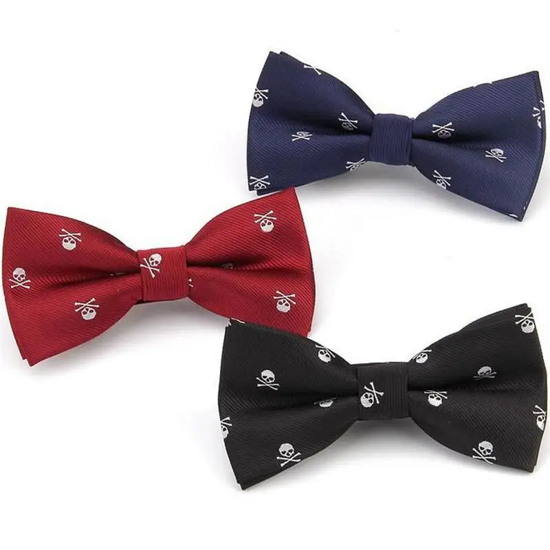 

skull bow tie cartoon bowknot men's butterfly suit accessories neckwear for men crossbones black bowtie