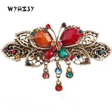 Элегантные женские Ретро Винтажные хрустальные заколки для волос со стразами бабочка цветок заколки модные аксессуары для волос ювелирные изделия подарки