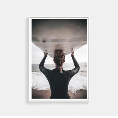 Морская вода, настенная живопись на холсте, пляжный скандинавский плакат для серфинга, настенные картины для гостиной, пейзажи, плакаты и принты без рамы - Цвет: A