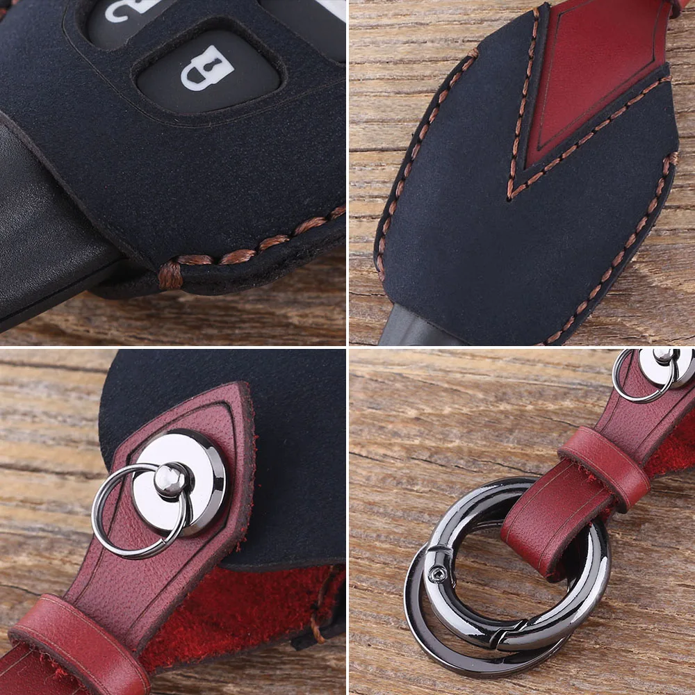 DANDKEY чехол для ключей из натуральной кожи, защитный чехол для ключей, чехол для SAAB 9-3 93 2003-2009, брелок для ключей, автомобильный стиль, 4 кнопки