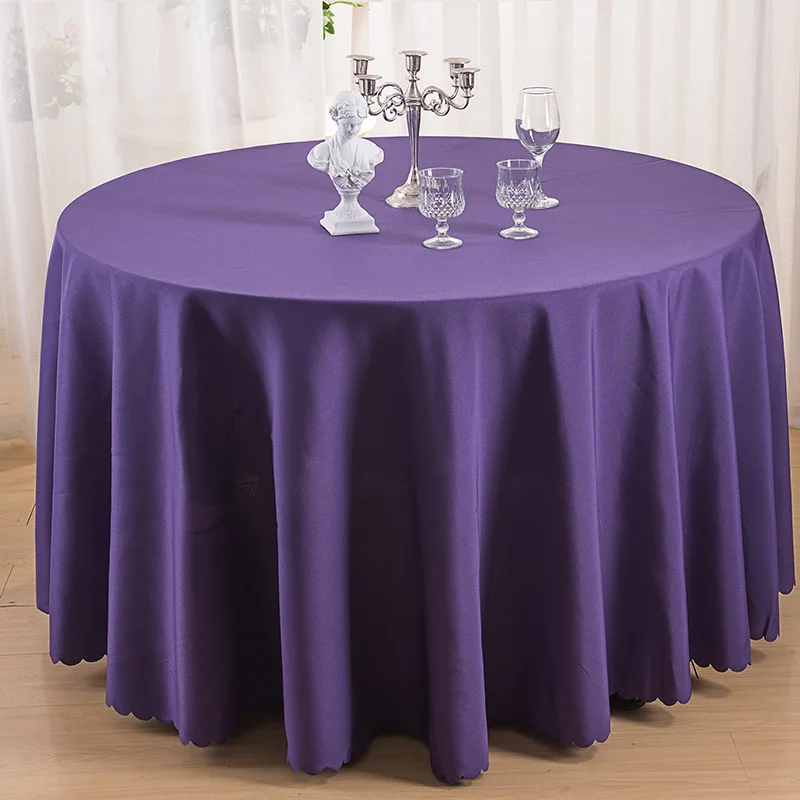 Прямоугольный круглый полиэстер Visa твердая скатерть покрытие стола для банкета Свадебная вечеринка в отеле украшения - Цвет: Сливовый