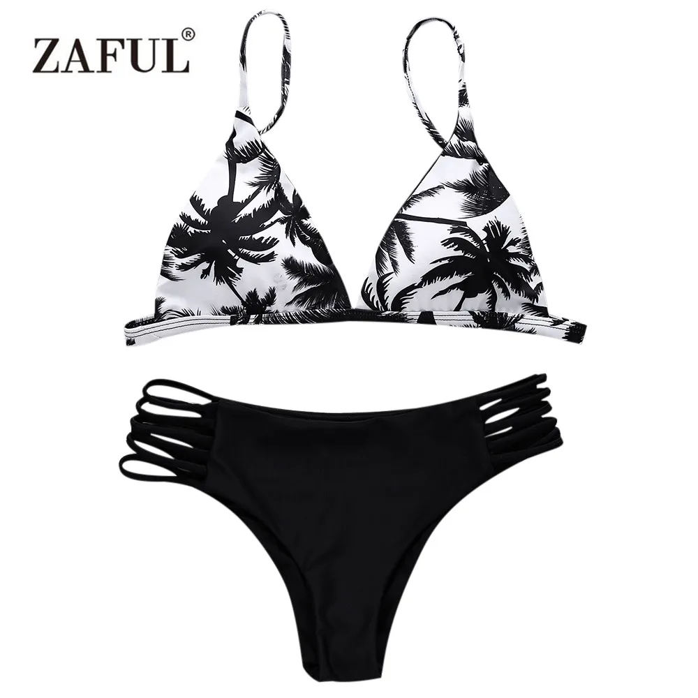 ZAFUL Летний стиль 2017 г. комплект бикини Sexy Новая бинты кокосовой пальмы печати