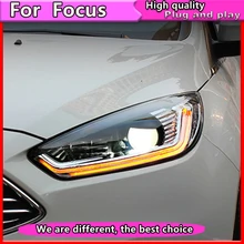 Автомобильный Стайлинг в сборе для Ford Focus- светодиодный фары DRL Объектив Двойной Луч Биксенон HID динамический сигнал поворота