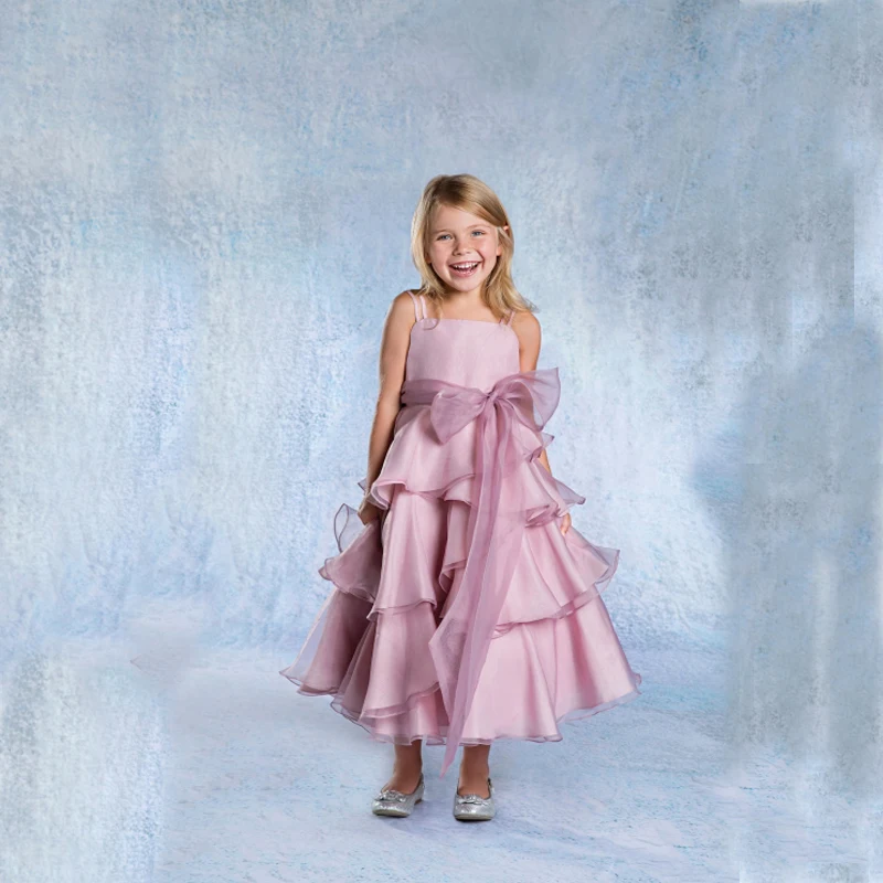 Oganza First Communion Dresses for Girls A Line Mother Daughter Dress with Sashes Ankle Length
