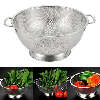 

Stainless Steel Vegetable Fruit Washing Basket Strainer Colander Strainer Bowl Drainer Basket Hot