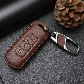 

Genuine Leather Car Smart Key Shell Cover Bag Key Case For Mazda 3 6 CX5 CX7 323 626 Familia Accessories Key Bag Wallet