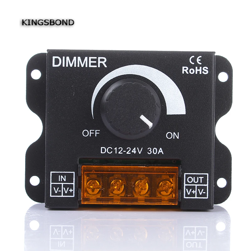 

LED Dimmer DC12-24V 30A 360W Adjustable Brightness Lamp Strip Driver Single Color Light Power Supply Controller 5050 3528