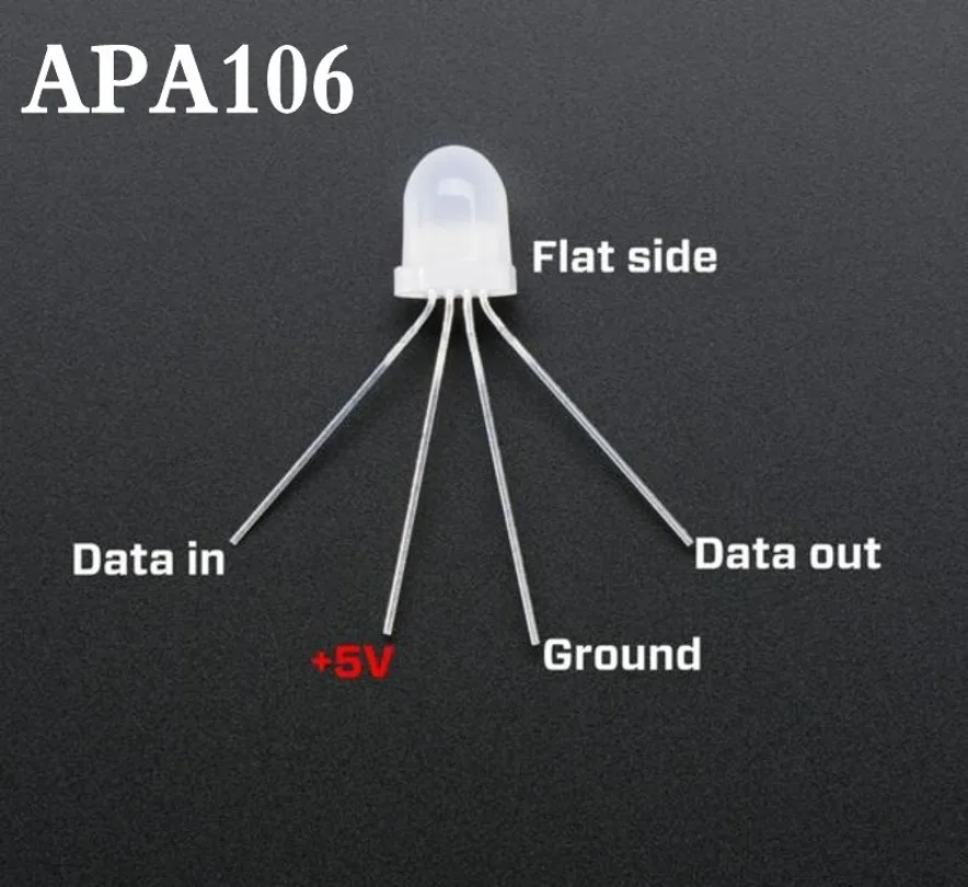 Лучшая цена 2~ 1000 шт IC APA106 F8 8 мм/F5 5 мм круглый RGB Полноцветный Нео пиксель Arduino матовый светодиодный чип(как WS2812B) 5 В