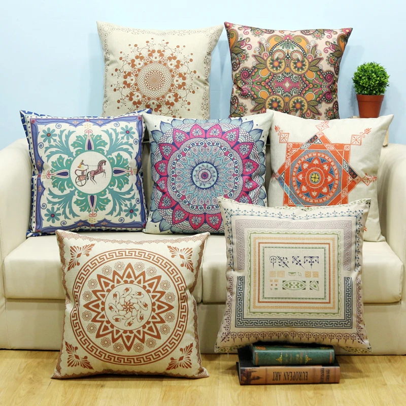 

High Quality Pillow Cover New Cotton Linen Decorative Pillowcase Bohemian Style for Home Bedroom Hotel Restaurant Christmas Gift