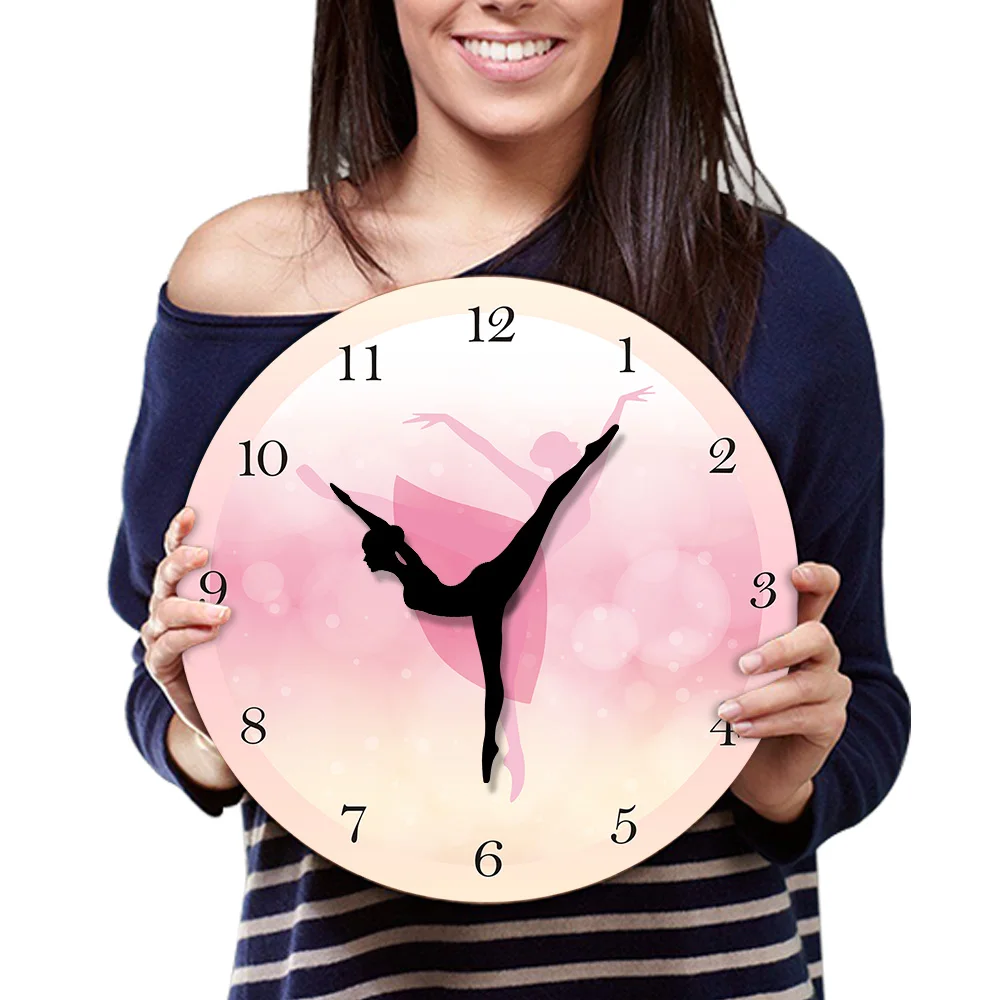Балетная Танцовщица девушка розовые часы Танцующая балерина движущиеся руки Принцесса балет Любовник подарок комната современные часы