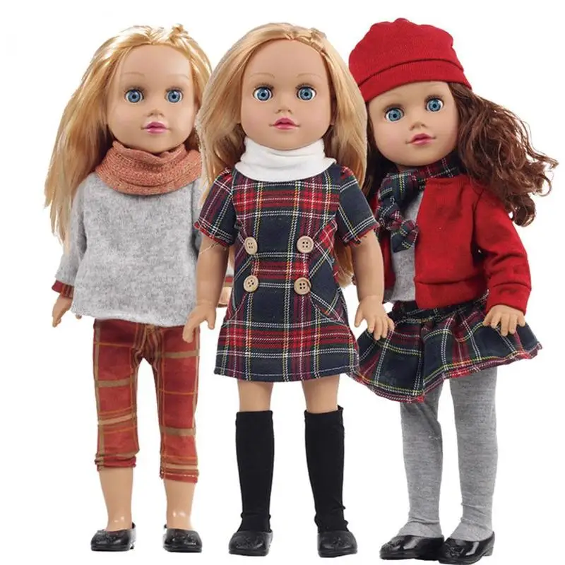 

Dongzhur 45cm Silicone Winking Girl Doll Tangkou Dress Blinking Doll 18 Inch American Girl Doll Model Girl Gift Toy Reborn Baby