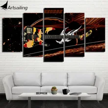 HD printed 5 piece canvas art fantastic guitar music instrument painting wall pictures for living room free shipping NY-7078A