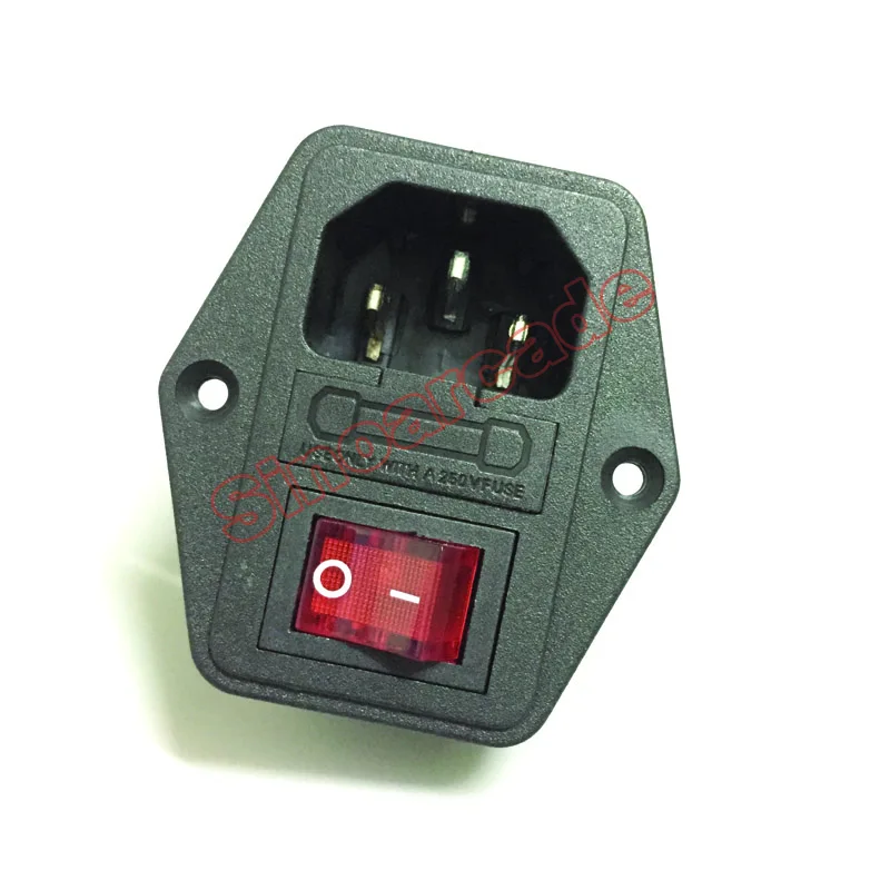 Arcade Computer Cabinet Switched Power Socket Cnnector AC 250V Lighting with Fuse Holder for Jamma and Mame DIY Game Machine