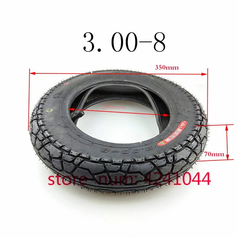 

Warehouse Vehicles Mini Motorcycle 3.00-8 / 300-8 Tire & inner tube 4PR tyre fits Gas and Electric Scooters