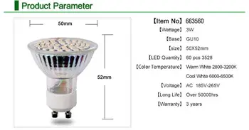 

BEST Selling LED Lamp GU10 3W AC220V 240V Lamparas LED Light Bulb SMD3528 LED Spotlight High Power Bombillas LED Lighting