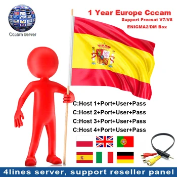 

4 Clines or 10 Linesfor Satellite Receiver DVB-S2 1 Year CCcam Server hd for Spain UK Portugal Poland Germany Europe CCCam Panel