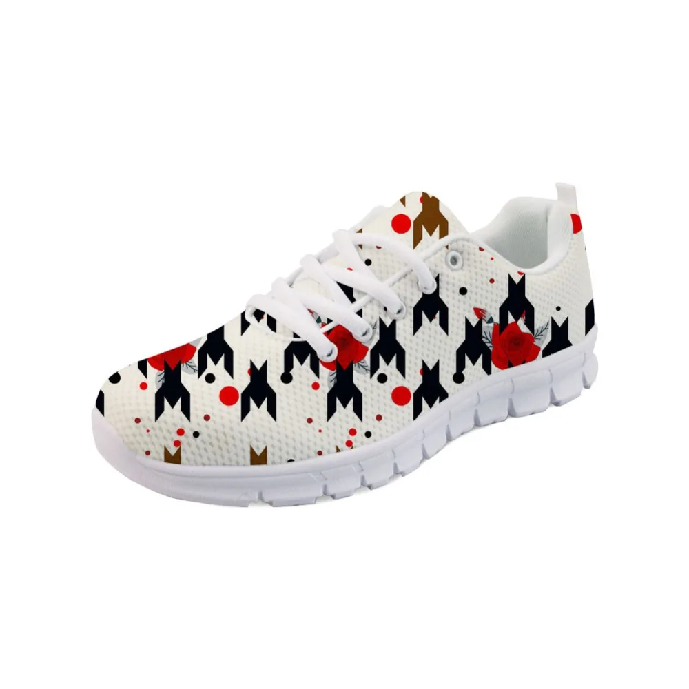 

Seamless black red and white pattern with vector image women running shoes Casual Tenis Feminino Sneaker Ladies Breathable