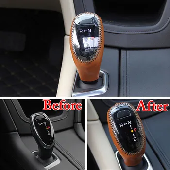 

BBQ@FUKA PU Leather A/T Car Gear Shift Knob Cover Shell Case Protector Car Interior Part Accessories Fit for Cadillac XT5 2017