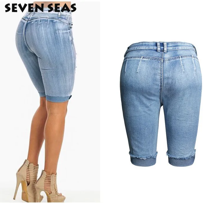 Aliexpress.com : Buy Fashion Knee Length Denim Shorts Women ...