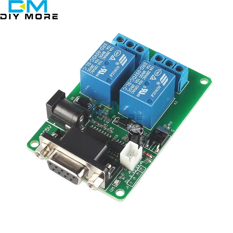 5V 2-CH 2 Channel RS232 Serial Control Relay Switch Board SCM PC Relays