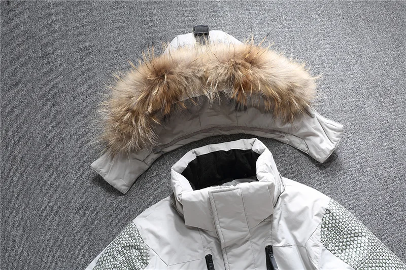 Зимние куртки-пуховики с капюшоном из натурального меха, мужские теплые пуховые пальто высокого качества, мужская повседневная зимняя верхняя одежда, пуховики, JK-1798