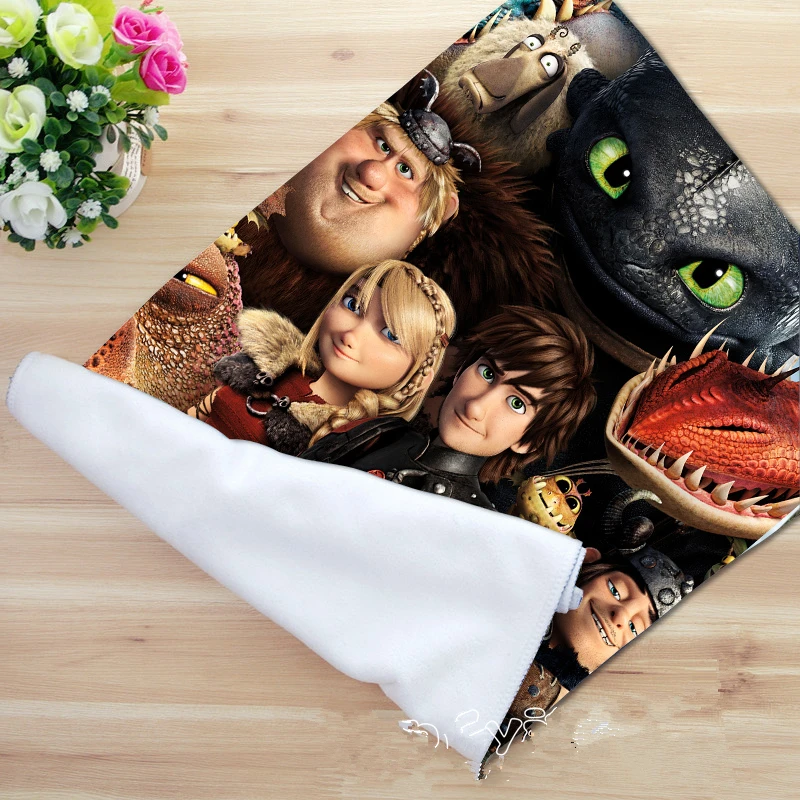 Free Ship Custom Microfiber Towels Movie How Train Your Dragen