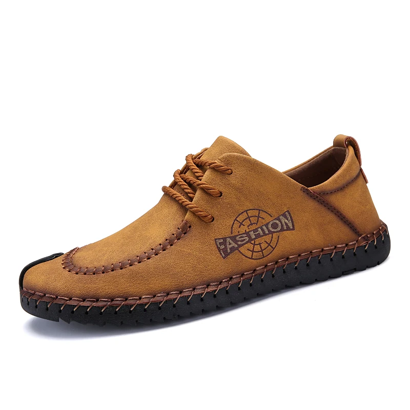 

Plus Size Casual Leather Shoes Men Moccasin Loafers Summer Breathable Fashion Sneakers High Quality Men Flats Shoes