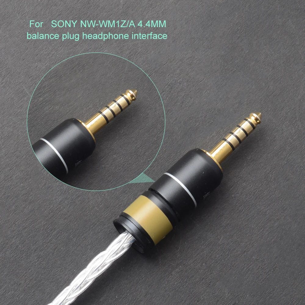 Cabo de Áudio para Sony Okcsc Profissional 4.4mm Cabo Balanceado 3.5mm Plug 8 Núcleos Único Prata Banhado Nw wm1z - Image 4