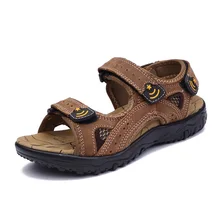 Genuine Leather Children Shoes Boys Sandals Summer 2019 New Top Quality Kids Sandals Boys Casual Beach Shoes Leather Non-Slip apakowa new real genuine leather kids boys sandals children closed toe summer shoes cutout boys sandals children leather sandals