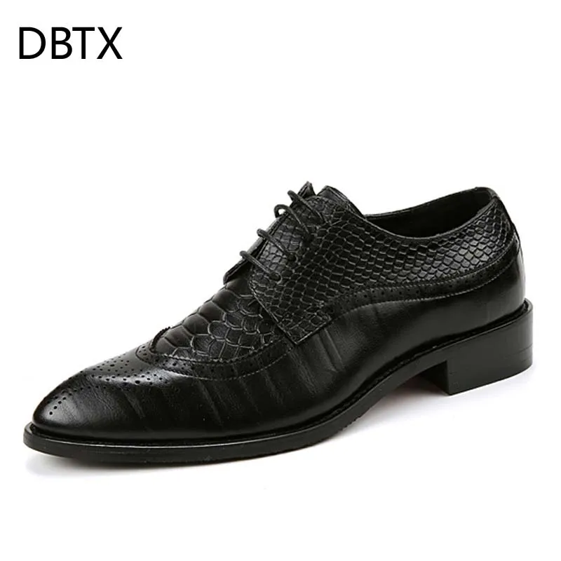 DBTX/Мужские модельные туфли; кожаные оксфорды из воловьей кожи с острым носком; Красивая деловая обувь для мужчин; итальянская дизайнерская роскошная мужская Свадебная обувь; 630