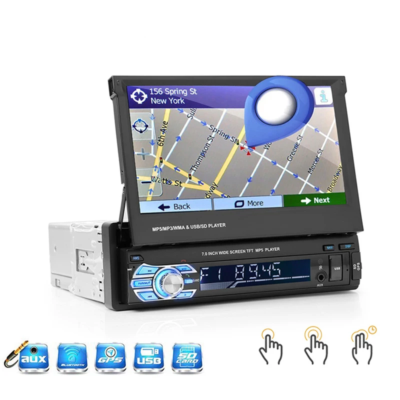 

7" Retractable Autoradio GPS Bluetooth Navigation Car Radio MP5 Player Touch Screen Car Styling Car Accessories