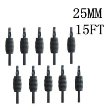 YILONG 10 шт. 25 мм 15FT новейший одноразовый силиконовый черный насадки для тату советы и сцепление с наконечником